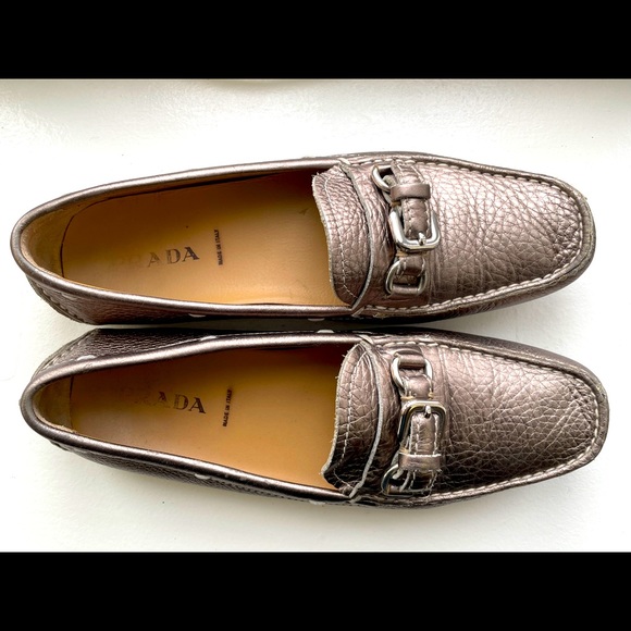 Vintage Prada Women’s Driving Loafers (Mocassins)- 38.5 bronze - lightly worn - Picture 1 of 12